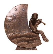 Bronz fúvolás fiú relief 54689